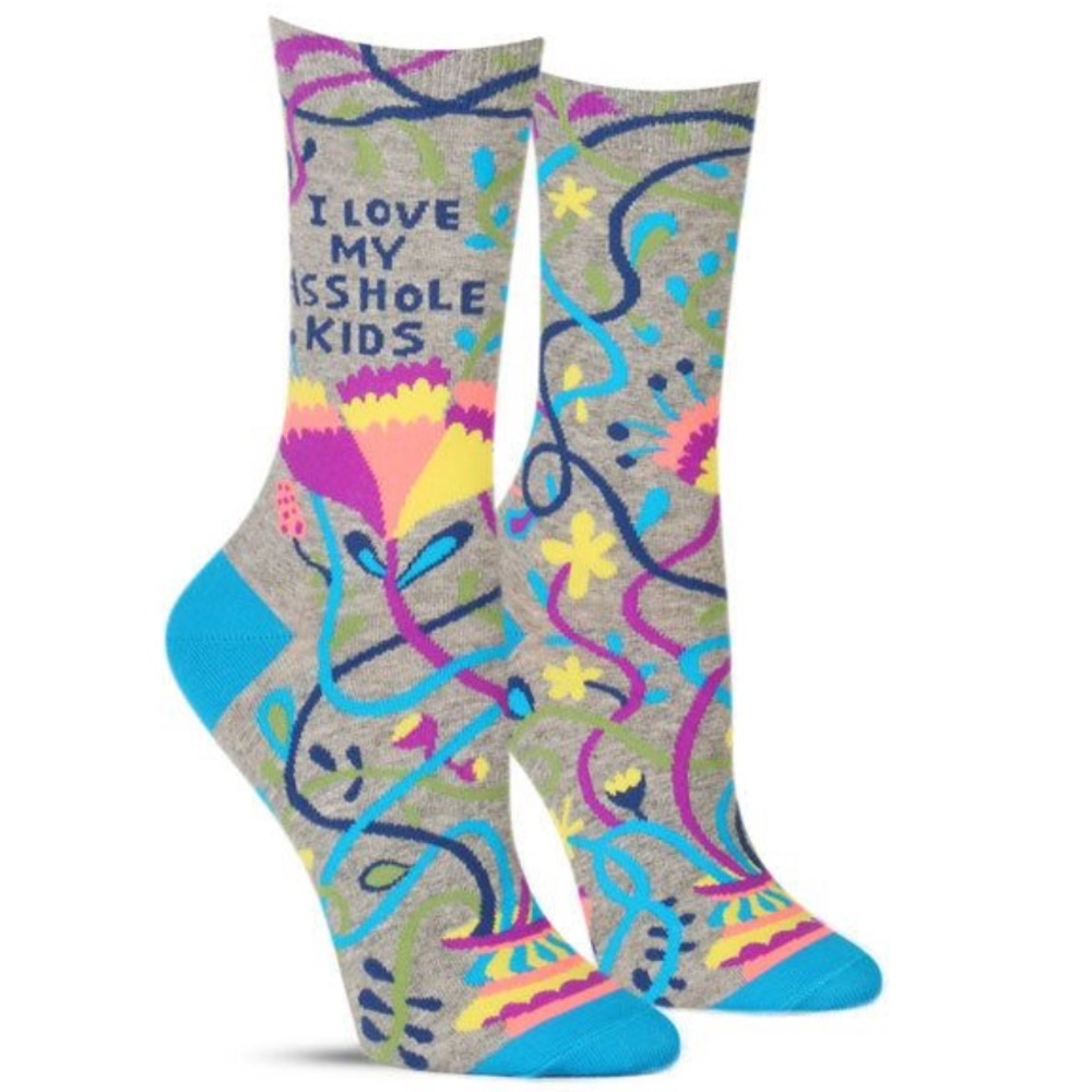 Blue Q Funny Socks I Love My A**hole Kids Women’s Mom Socks